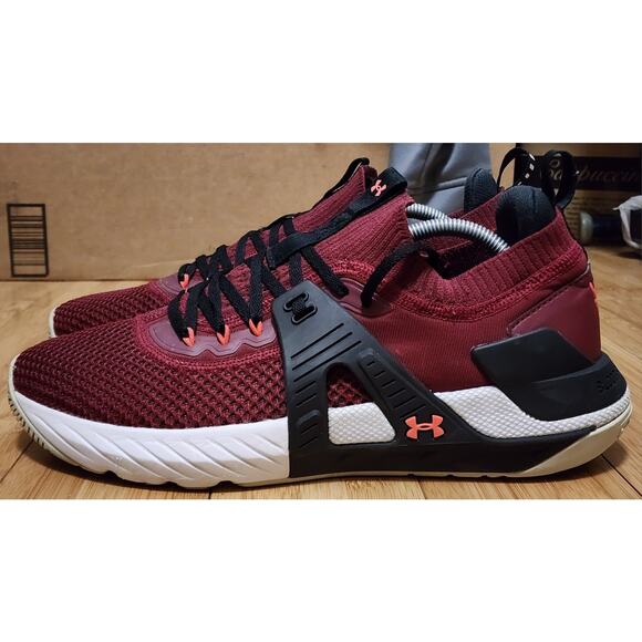 Under Armour Mens Size 11 UA Project Rock 4 Training Shoes Red Black Gym Lifting main image 5
